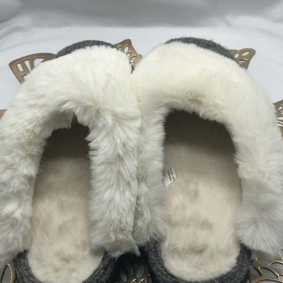ULTRAIDEAS Knit and Faux Fur Mule Slides Bedroom Slippers Size 6.5-7.5 - Picture 6 of 10